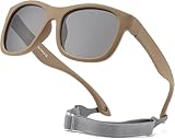 ALANTOP Sonnenbrille für Kinder im Alter von 0–3 Jahren, Outdoor-Silikonrahmen, Kinder-Sonnenbrille, Sommer-UV-Schutzbrille, braun, S(0-2)