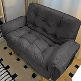 Lazy Floor Sofa, Couch, Sitzsack, umwandelbare Futon-Couch mit verstellbaren Armlehnen und Rückenlehne, fauler Sofasessel mit Seitentaschen, Klappschlafsofa, Stuhl, Bett, Dunkelgrau-A