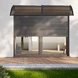 [en.casa] Vordach für Haustür Mellerud Überdachung 240 x 100 cm Pultvordach Balkon Türüberdachung Polycarbonat Aluminium Schutzdach Terrasse Schwarz/Braun