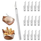 WJIAAA Bäckermesser mit 15 Klingen,Brot Backen Zubehör Brotschneidewerkzeug für Sauerteig Edelstahl gerade Schnitte Teigritzmesser mit Kunststoff für Liebhaber hausgemachter Handwerker