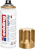 edding 5200 Permanent Spray - Reichgold matt - 3x 200 ml - Acryllack zum Lackieren und Dekorieren von Glas, Metall, Holz, Keramik, Kunststoff, Leinwand - Lackspray, Acrylspray, Farbspray