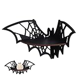 DIYEAH Eckregal Holz Schwebendes Wandregal Hängend Kreatives Spiderweb Design Stabiles Holzregal Für Wohnzimmer Dekoration und Kleine Aufbewahrung