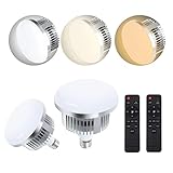 FGen 2 x 85 W LED Fotoleuchte E27 2700–6400 K, Verstellbar mit Fernbedienung, LED Fotostudio lampe, energiesparende Beleuchtung für Softbox, Reflektor und Fotografie