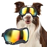 OneTigris Hundebrille, Sonnenbrille für Hunde Winddicht und staubdicht mit UV-Schutz, Langlebig und komfortabel Einstellbar Hundesonnenbrille für Schnee, Outdoor-Abenteuer, Auto - M