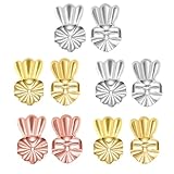 Voarge Hypoallergene Ohrringe Earring Backs Lifters Verschlüsse Hypoallergene Verstellbare Ohrbügel Earring Back Support Lift Ohrringe für fallende Ohren (5 Paar)