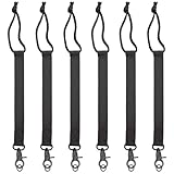 lasuroa 6 Stück Snowboard Leinen, 33cm Lang Snowboard Bindungsgurte Snowboard-Leinen-Bindungsgurte mit Schlüsselring für Männer Frauen zum Befestigen Ihrer Snowboardstiefel (Schwarz)