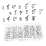 UKCOCO 1 Satz Injektor Set Kfz Hydraulik Schmiernippel Universal Hydraulik Schmiernippel Universal Schmiernippel Sortiment Sortiertes Schmiernippel Set Kohlenstoffstahl Silber