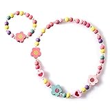 Mengonee Kinder-Cartoon-Halskette, bunter Tier-Kind-Schmuck, Blumen-Perlen, modisches Armband-Zubehör, Mengonee
