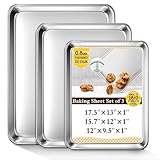 Backblech-Set, handelsübliche Edelstahl-Keksbleche zum Backen, 30,5 cm, 40,6 cm, 40,6 cm, dickeres und festeres Backformen-Set, rost- und verwindungsbeständig, antihaftbeschichtet, ungiftig