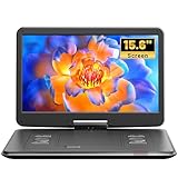 Yoton 17,5-Zoll Tragbarer DVD-Player mit 15,6-Zoll HD-Drehbildschirm, 6h Akkulaufzeit, Dualen Stereo-Lautsprechern, Regionscodefrei, SD/USB-kompatibel, TV/Beamer-Anschluss