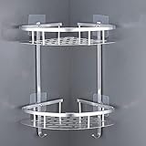 LATERN Duschregal Eckregal ohne Bohren - Aluminium Duschablage Ecke 2 Etagen, Rostfrei Eckablage Dusche Organizer Dusche Veranstalter Halter