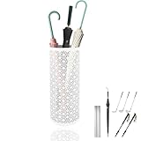 Sightday Schirmständer,Metall Regenschirmständer Am Eingang,Gerunde Freistehender Schirmständer Regenschirm,Regenschirm Ständer Für Regenschirme,Spazierstöcke,Packpapier,Trekkingstöcke(Weiß)