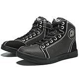 IRON JIA'S Motorradschuhe Herren Motorradstiefel Herren Motorrad ，rutschfeste, atmungsaktive Street-Casual-Biker-Boots mit seitlichen Reißverschlüssen, Knöchelstütze und Schaltkissen -46