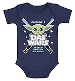 MoonWorks® Baby Body mit Spruch lustig Episode 1 Das Wars Jetzt Habe ich die Macht Yoda Parodie Jungen & Mädchen Navy 0-3 Monate