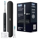 Oral-B Pulsonic Slim Luxe 4500 Elektrische Schallzahnbürste/Electric Toothbrush, 2 Aufsteckbürsten, 3 Putzmodi für Zahnpflege und gesundes Zahnfleisch, Reiseetui, Designed by Braun, matt schwarz