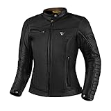 SHIMA WINCHESTER 2.0 Motorradjacke Damen - Klassische Biker-Lederjacke mit Rücken, Schulter und Ellbogen Protektoren, verstärkte Doppelnähte (Schwarz, L)