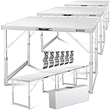 KESSER® Multifunktionstisch Profi 3- teilig, 100 x 60 cm, Tapeziertisch 30kg Tragkraft je Tisch Mit Ausziehfunktion Klapptisch Flohmarktisch Beistelltisch Mehrzwecktisch