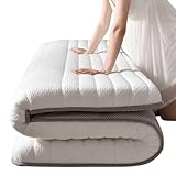 Japanische Futon Tatami-Matratzen, 4 Zoll Verdickte Bodenmatratze, Weiche Tragbare Isomatte Faltbare Aufrollbare Doppel-Einzelmatratze Bodenliege, Camping-Matratze (Color : White, Size : 120x190cm)