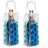 Weinkühler, Eis-Weinbeutel, Gel-Weinflaschenkühler, Eisbeutel, Weinkühler, Kühlschrank und Getränketransport, Weinflaschenkühler für roten, weißen Champagner oder Sekt, 2 (blau)