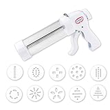 Dr. Oetker Gebäckpresse inkl. 10 Formscheiben Kunststoff, Gebäckspritze, komfortabler Hebelmechanismus, Menge: 1 Stück, 5 x 5 x 7,5 cm, Weiß