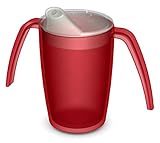 Ornamin 2-Henkel-Becher mit Schnabelaufsatz 220 ml rot (Modell 816 + 806) / Pflegebecher, Tremor-Becher, Schnabelbecher