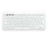 Logitech K380 kabellose Tastatur für Windows, macOS, iPadOS, Android oder Chrome OS, PC, Mac, Laptop, Smartphone, Tablet, Schweizer QWERTZ-Layout - weiß [Bulkware - Ohne Verpackung]