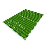 TYKTZXY Fussball Teppich FußBall, Funs Home Decor Spielmatte füR Jugendzimmer Jungen MäDchen Sport Theme Room Green 80×120cm