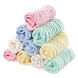 EXTSUD Baby Waschlappen, 10er Baby Musselin Waschlappen Baby-Handtücher Weiche Neugeborene Baby Gesichtstücher Baby Wipes aus Bio-Baumwolle 25 * 25cm