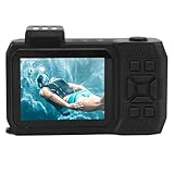 Unterwasserkamera 4K 65MP Dual Screen Water Proof Kamera mit Autofokus Zum Schnorchelnstauchen (Black)