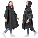 SWOGAA 2 Stück Regenponcho Damen Herren Wiederverwendbar EVA-Regenmäntel für Erwachsene Robuster Regencape Atmungsaktiv Regen für Survive, Fahrrad, Wandern, Camping, Angeln, Konzert, Stadion, Festival