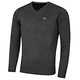 Calvin Klein Herren V-Ausschnitt Soft Cotton Pullover - Charcoal Marl - L
