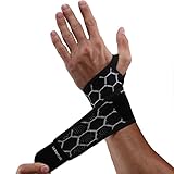 Domaste Handgelenkbandage für Karpaltunnelsyndrom, leichte Unterstützung, Neoprenfreie Kompressions-Handgelenkstütze für Workout, Damen und Herren, verstellbare Handgelenkschützer, passend für rechte