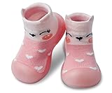 Dookeh Krabbelschuhe Baby, Lauflernschuhe Kinder, Rutschfeste Hüttenschuhe Sockenschuhe für Mädchen Junge (A2-Rosa, EU Schuhgrößensystem, Kleinkind, Alter (von/bis), M, 12 Monate, 18 Monate)