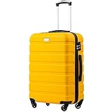 COOLIFE Koffer Premium Koffer Hartschalenkoffer Trolley Rollkoffer Reisekoffer Kofferset Handgepäck mit TSA-Schloss und 4 Rollen (Zitronengelb, Handgepäck)