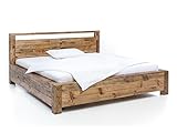 Woodkings Holzbett 180x200 Havelock aus recyceltem Pinienholz Doppelbett Altholz rustikal Ehebett Balkenbett Schlafzimmer Massivholz Massive Naturmöbel Echtholzmöbel