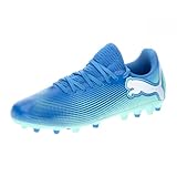 PUMA Future 7 Play MG Jr Soccer Shoe, Hyperlink Blue-Mint White, 38.5 EU