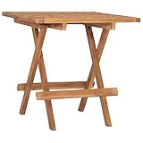 vidaXL Teak Massiv Gartentisch Klappbar Beistelltisch Klapptisch Balkontisch Gartenmöbel Tisch Holztisch Kaffeetisch Picknicktisch 50x50x50cm