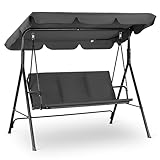 Strattore Hollywoodschaukel Gartenliege Schaukelbank 3-Sitzer mit Sonnendach Gartenschaukel - Anthrazit