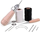 Profinähahle Leder Nähset III Leder Nähahle Schuhmacher Kürschner und Sattler Lederwerkzeug Handnähmaschine Nähgarn gewachst Ledernadel Lederreparaturset