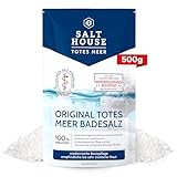 Salthouse Original Totes Meer Badesalz 500g - 100% naturreiner Badezusatz, wohltuend bei Hautirritationen, ideal für empfindliche & trockene Haut, Pflege bei Neurodermitis & Schuppenflechte