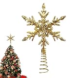 Ancsttu Weihnachtsstern Baumspitze | Goldene Weihnachtsbaumdekoration | Rustikale 3D Dekoration Für Innen Und Außen - Familie Garten Eingangsbereich Hotel Außenbereich
