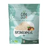 Kastanienmehl Bio - 500g. Maronimehl oder Edelkastanienmehl Glutenfries und Roh. Veganes und Naturbelassenes Maronenmehl.