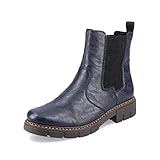 Rieker Damen Chelsea Boots Z3561, Frauen Stiefeletten,Booties,halbstiefel,Kurzstiefel,uebergangsschuhe,uebergangsstiefel,blau (14),41 EU / 7.5 UK