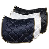 Marengos - Schabracke Granada | Dressurschabracke mit hochwertiger Schaumstoff-Füllung | schnell trocknend & atmungsaktiv | Barockschabracke inkl. Stopppolsterung | Warmblut Schabracke in Schwarz