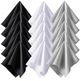 AFCJLTO Brillenputztuch, 15 Stück Brillenputztücher Mikrofaser Antibeschlagtuch 15 x 18cm,für Brillen Sonnenbrillen Bildschirme Kamera Tabletten Objektiv (schwarz, weiß, grau)