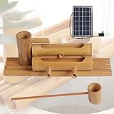 Bambus Wasserbrunnen mit Solarpumpe, Zen Wasserfall Dekor für Teich, Schreibtisch, Terrasse, Garten