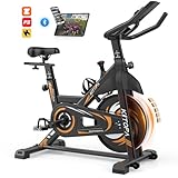 Kitopa Heimtrainer Fahrrad, Smart Hometrainer Fahrrad mit Bluetooth App & LCD-Monitor, Leises Ergometer mit Verstellbarem Widerstand für Kardio Training, 150 kg Belastbar