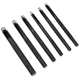 Mikikit 1 Satz Locher Signalpfeifen Hole Punch Lochstanzer Punch Set Lochfinder Gehaltenen Zange Revolverstempel Gürtel Umlaufend Werkzeug Lederstanze Lochschneider Aus Stahl Black 6st