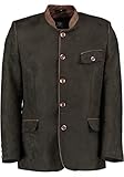 OS Trachten Herren Trachtenjanker mit Stehkragen Wumgake, Größe:50, Farbe:dunkelgrün