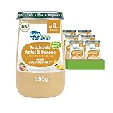 FRECHE FREUNDE BABY Bio Gläschen Fruchtreis Apfel & Banane, Für Babys ab 6 Monaten, Ohne Zucker und Zusatzstoffe, Vegan, 6er Pack (6x 190g)